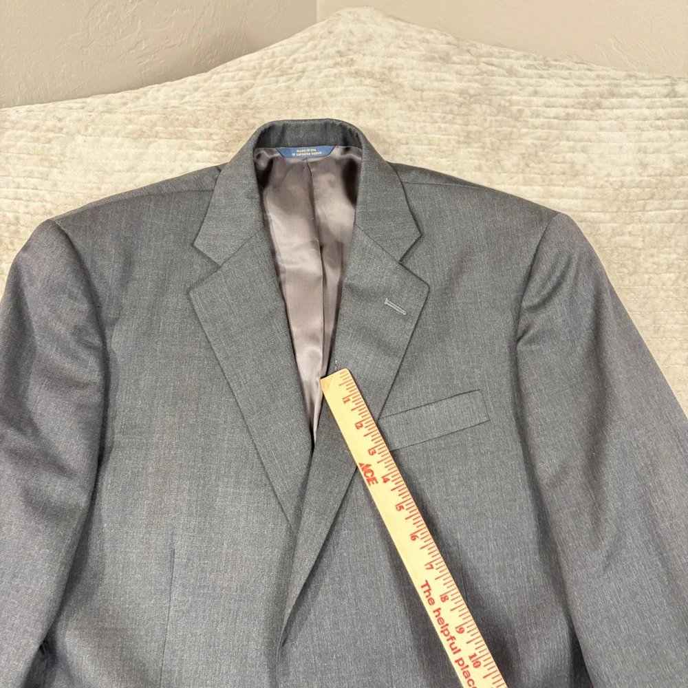 Brooks Brothers 1818 Madison Suit Mens Charcoal Gray Wool Pleated 2 Piece Set